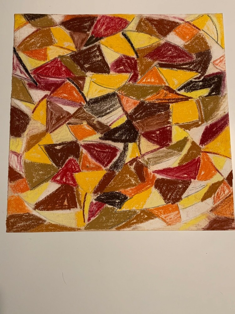 Prof Helmut Dittmann Crayons Estate Stamp Abstract Modern Art Art. 1