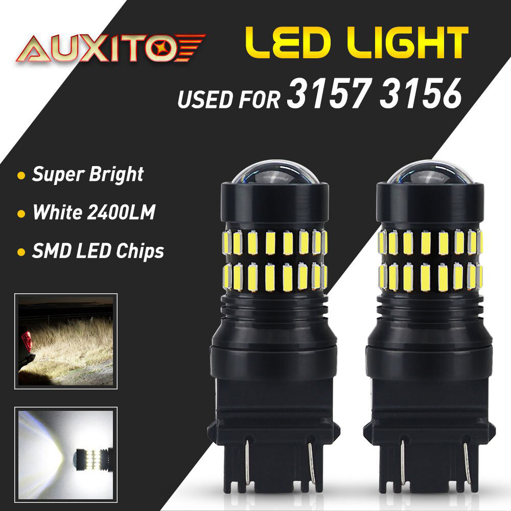 2X White 3157 48 SMD LED Tail Brake Stop Backup Reverse Turn Signal Light Bulb A