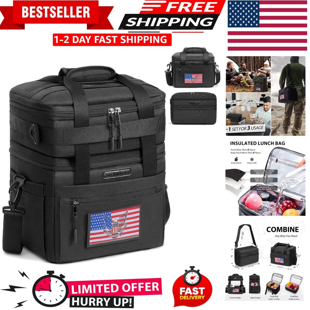 Tactical Lunch Box, Insulated Lunch Bag for Men, Large Durable Leakproof Cooler