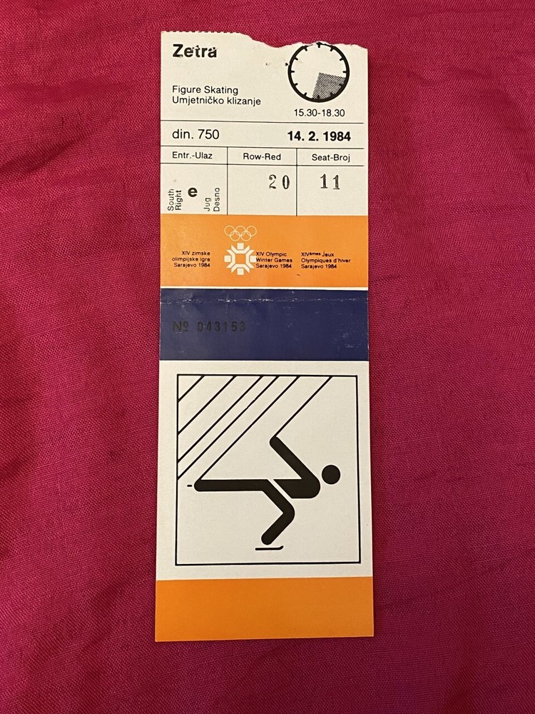 Olympic ticket ZOI Sarajevo 1984