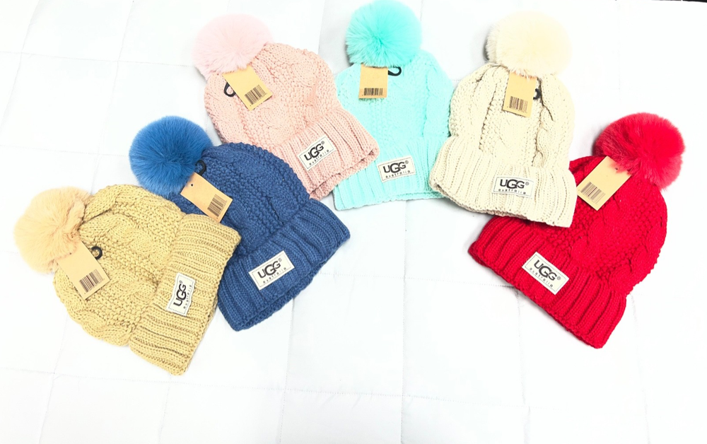 UGG Australia Women’s Cable Knit Pom Pom Beanie Hats- Multiple Colors- NWT
