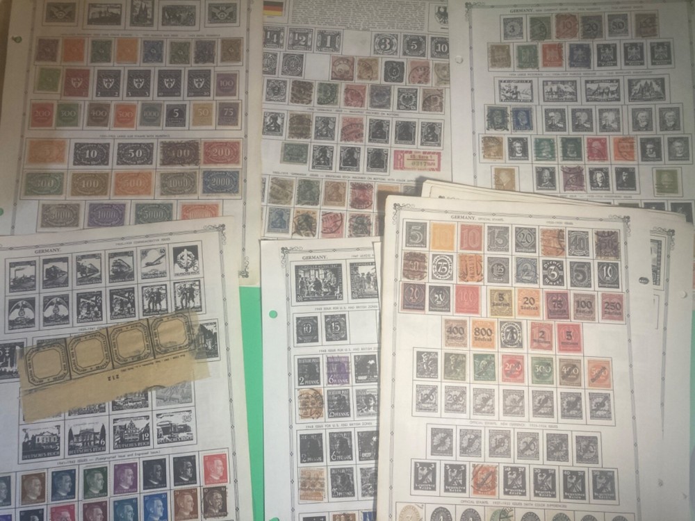 GERMANY STAMPS HINGED ON ALBUM PAGES LOT 120