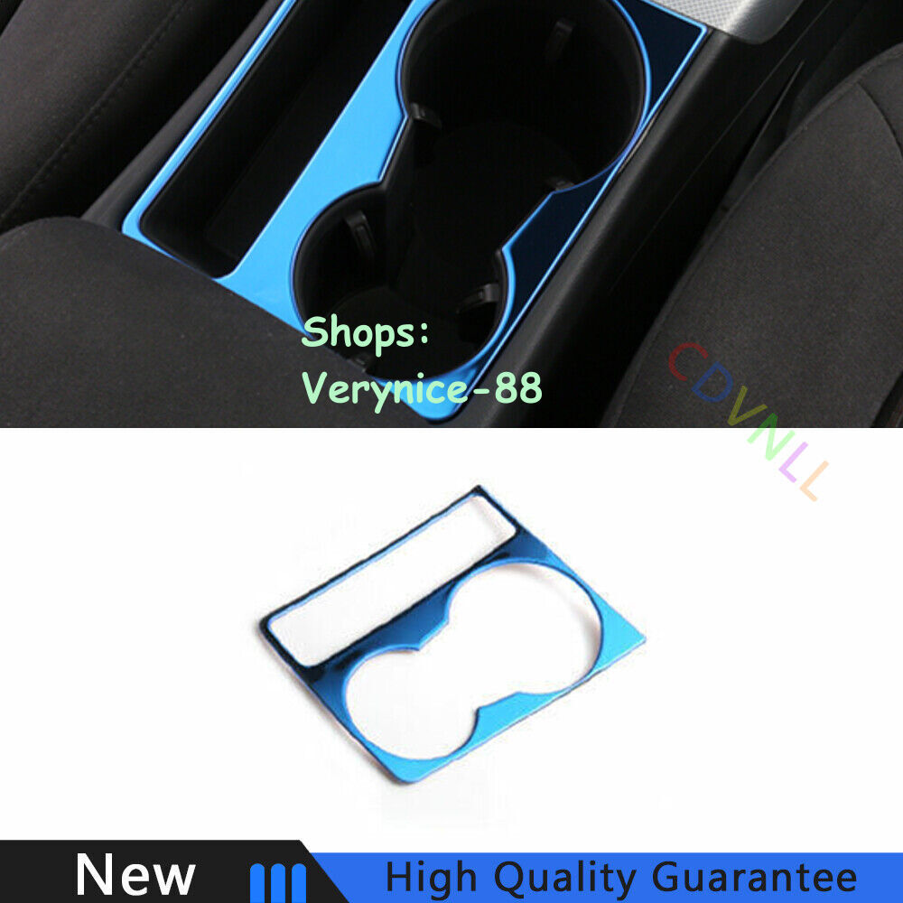 Fit For Audi A4 A5 2009-2016 Blue Steel Car Middle Console Water Cup Frame Trim