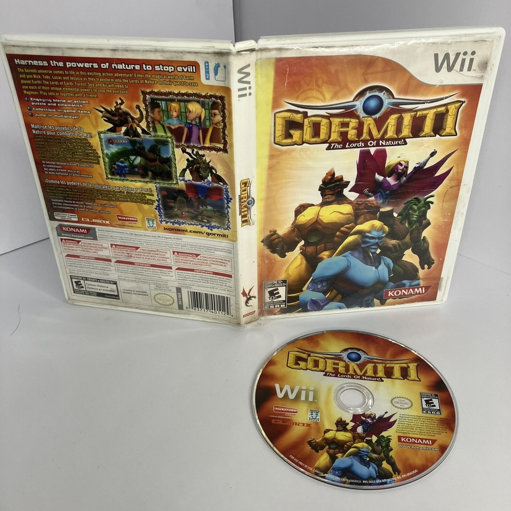 Gormiti The Lords of Nature! (Nintendo Wii, 2010) Konami Tested