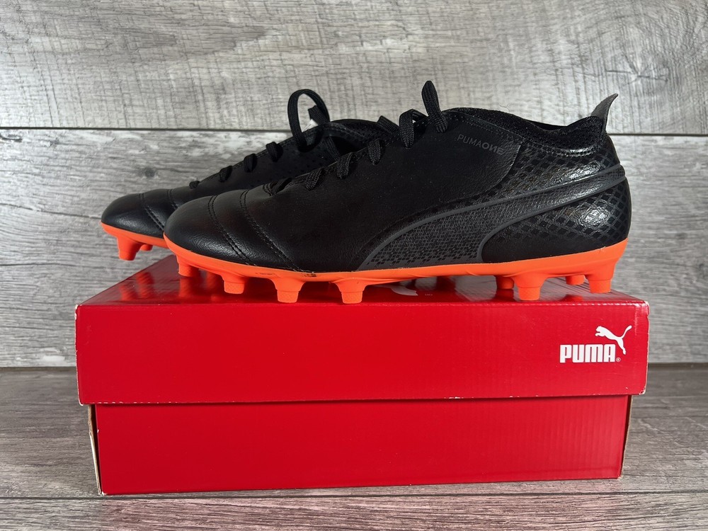 Puma Men ONE 17.4 FG 104075 02 Black -Black- Orange Size 7