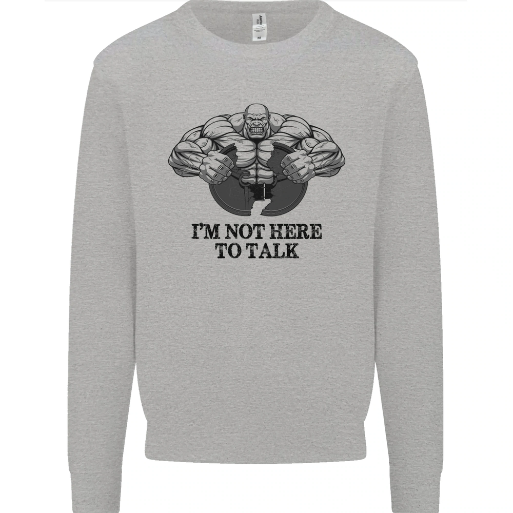 Im Not Here to Talk Gym Training Top Mens Sweatshirt Jumper