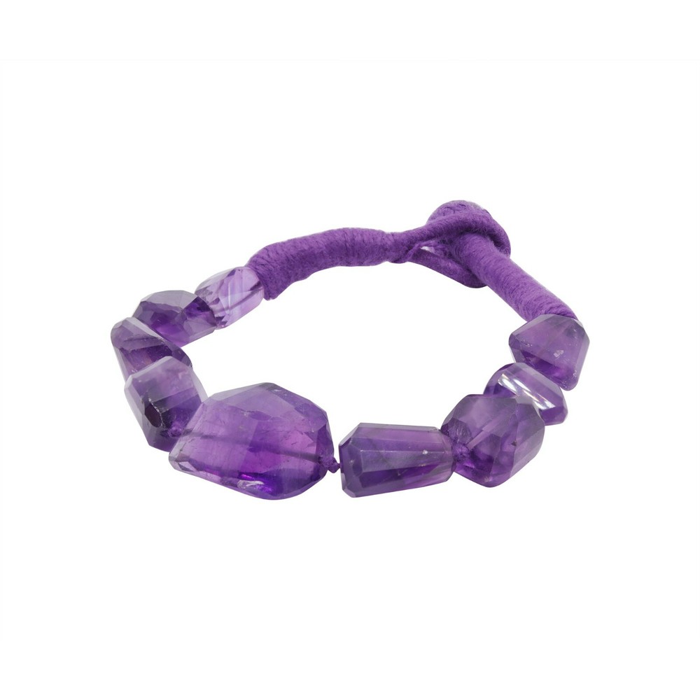 Natural Amethyst Healing Gemstone Handmade Beaded Bracelets Christmas Day Sale-image