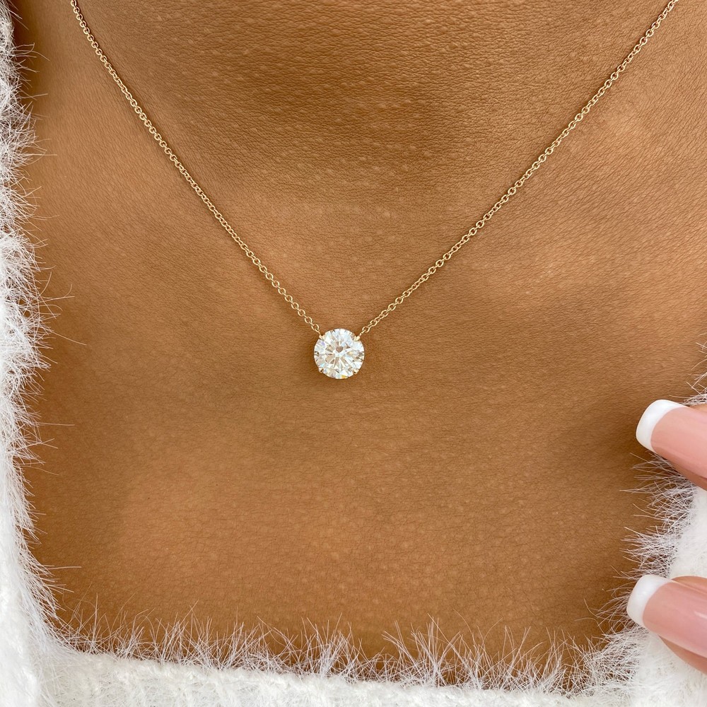 2ct TCW Pendant Necklace Rose Gold 14K Lab-Grown Diamond F/VS GGL
