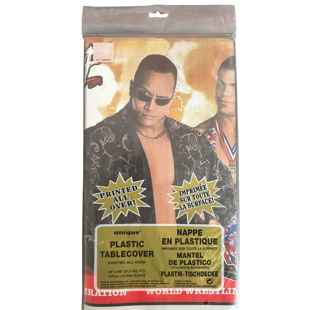 WWF WRESTLING  2002 PLASTIC TABLECOVER (1)  Birthday Party  Stone Cold Steve