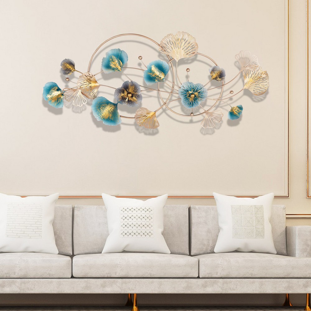 Ginkgo Leaf 3D Metal Wall Art, Modern Luxury Metal Wall Nature Art Decor