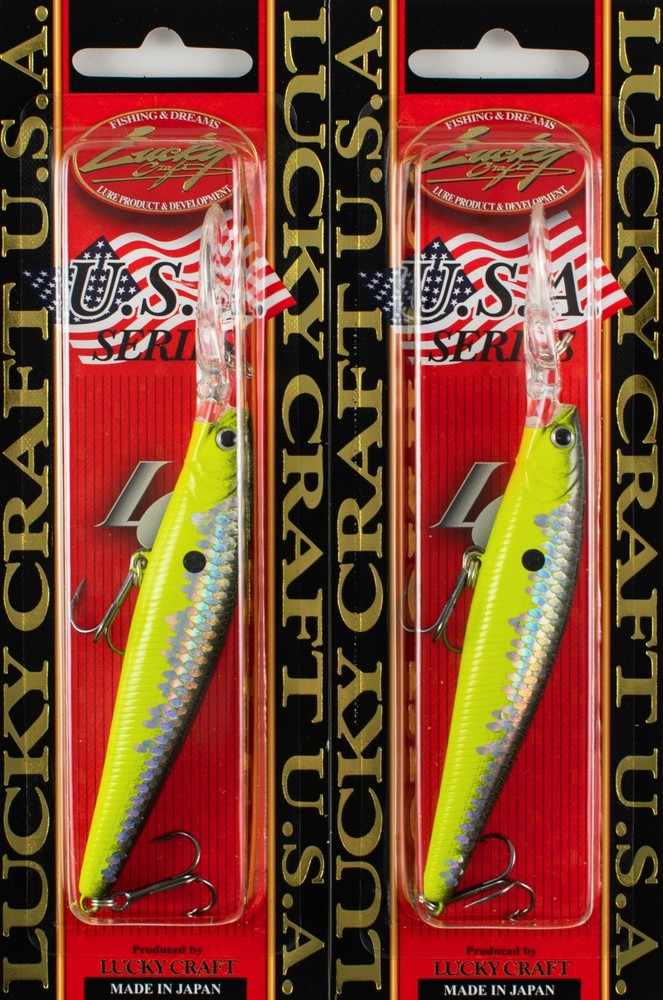 (LOT OF 2) LUCKY CRAFT STAYSEE 90SP V2 7/16OZ SS90SPV2-178 MS CRA BLK CHAR D2154