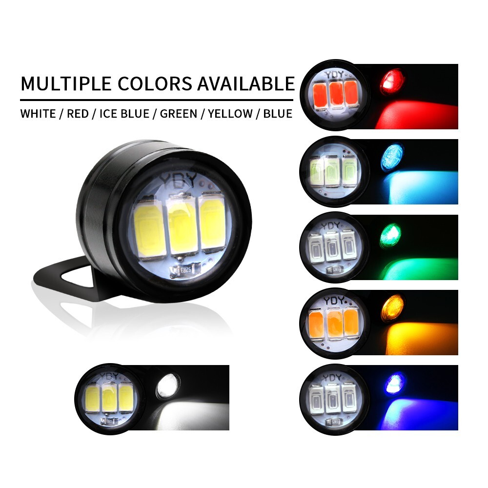 4Pcs Motorcycle Super Bright Driving Light DRL Eagle Eye LED Headlight Fog Lamp