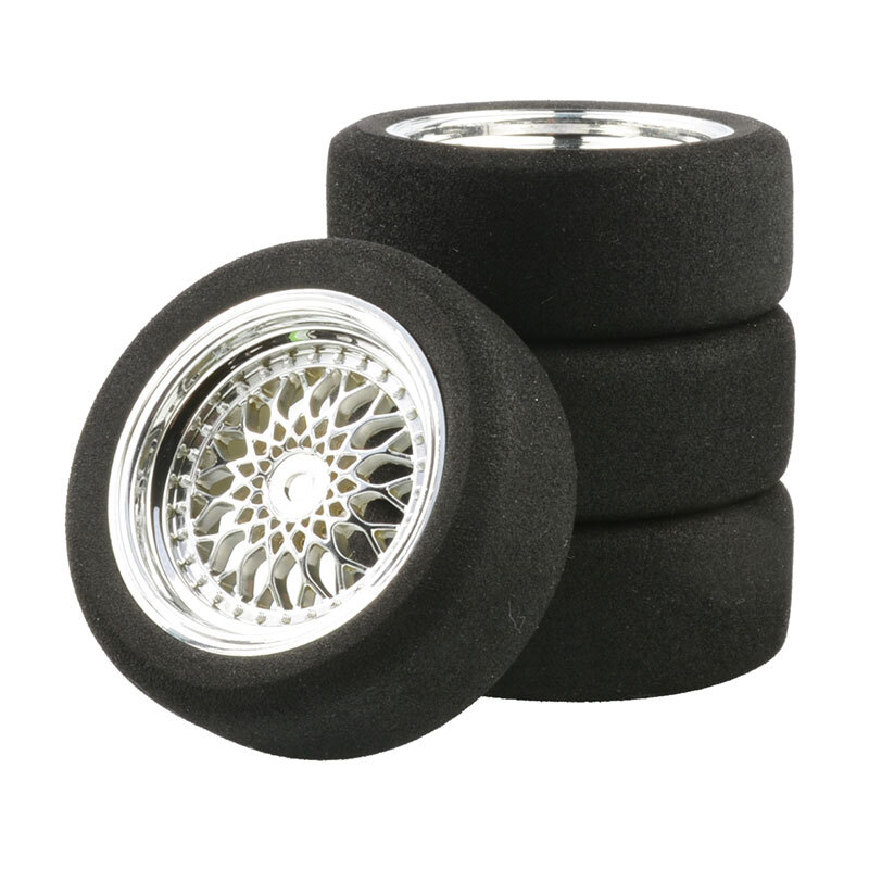 4Pcs 12mm Hex Foam Tires Tyres Wheel Rims For HSP HPI 1/10 On-road RC Racing Car