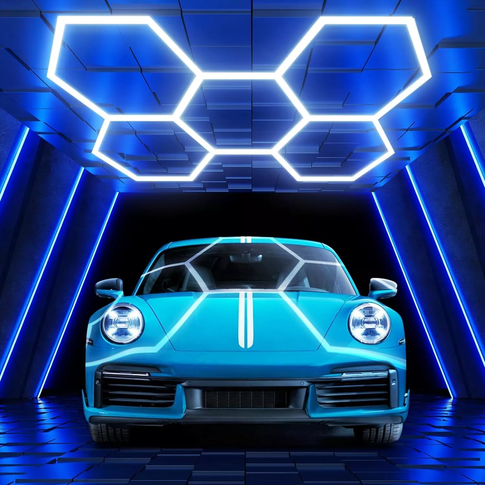 Hexagon Garage Lights 216W 25920 Lumens Honeycomb LED 5 Grid High Brightness