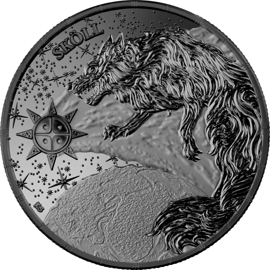 2024 Germania Ragnarök: Sköll 1 oz Silver Black BU Coin