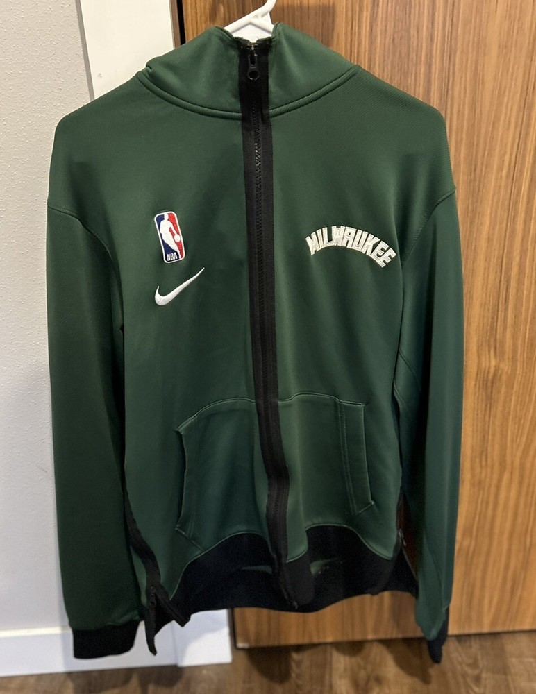 NBA Milwaukee Bucks Nike Authentic Showtime Therma Flex Full-Zip Hoodie Size M