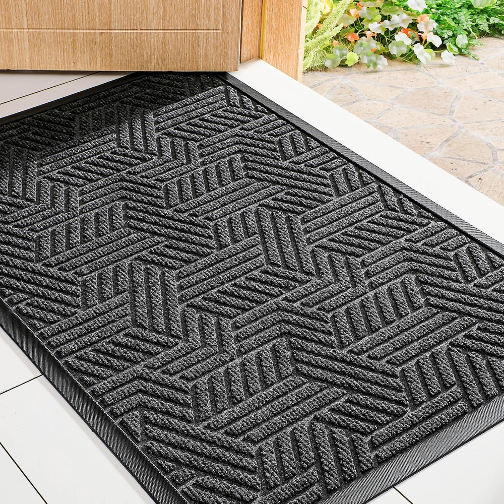 Durable Low Profile Front Door Mat for Indoor and Outdoor Use, Heavy Duty Entrance Mat