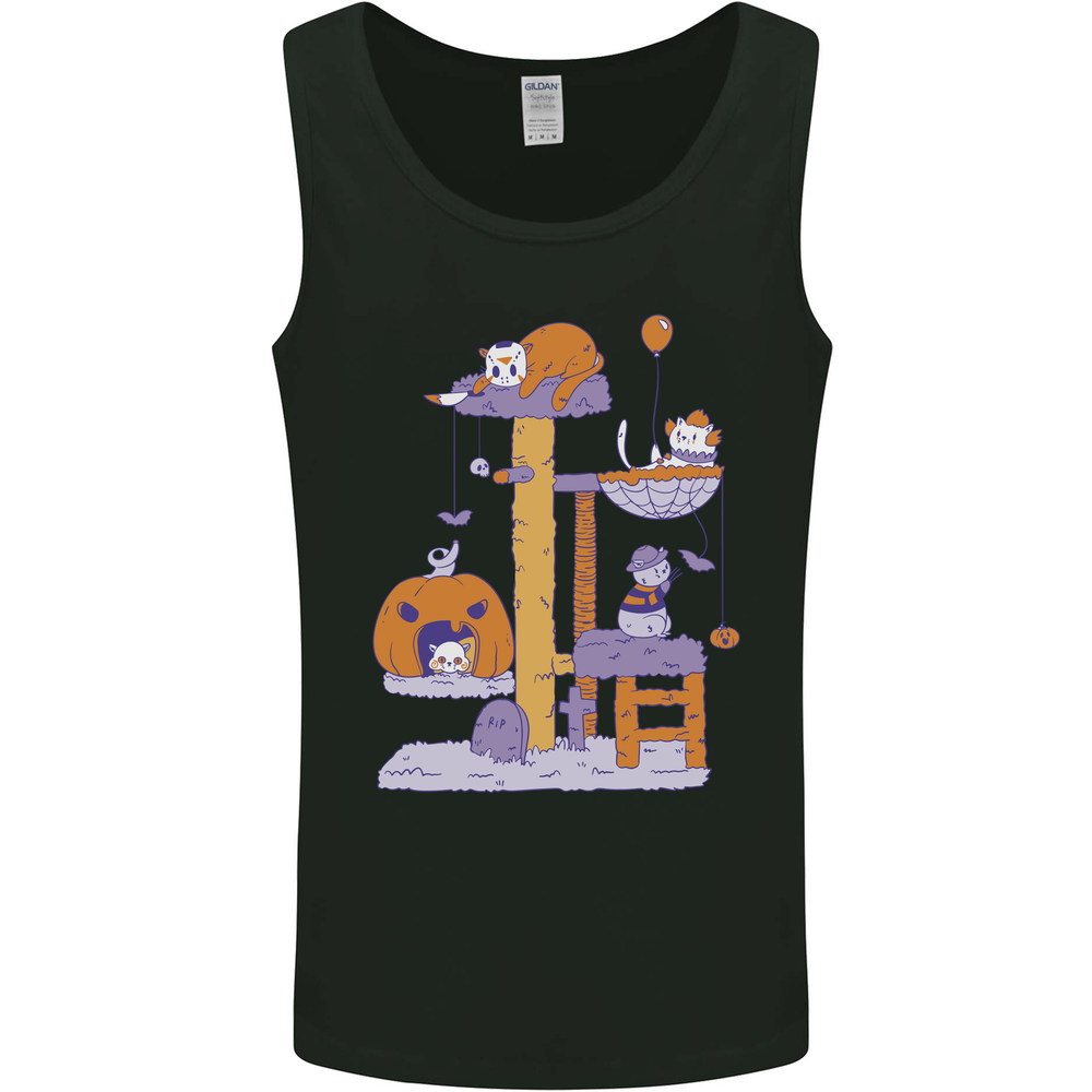 Cat Villians Funny Halloween Horror Mens Vest Tank Top