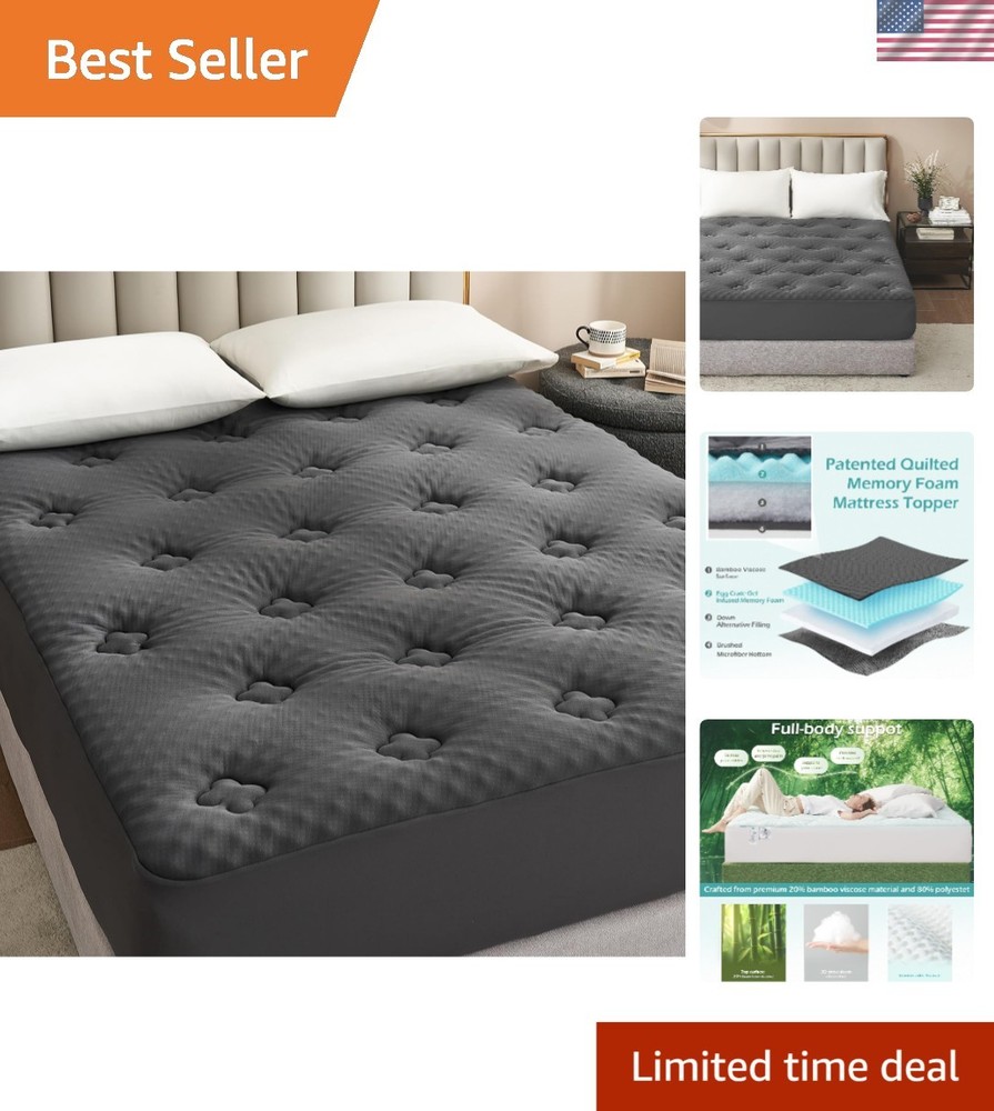 Flexible Full Mattress Pad for Back Pain Relief - Eco-Friendly & Easy Care