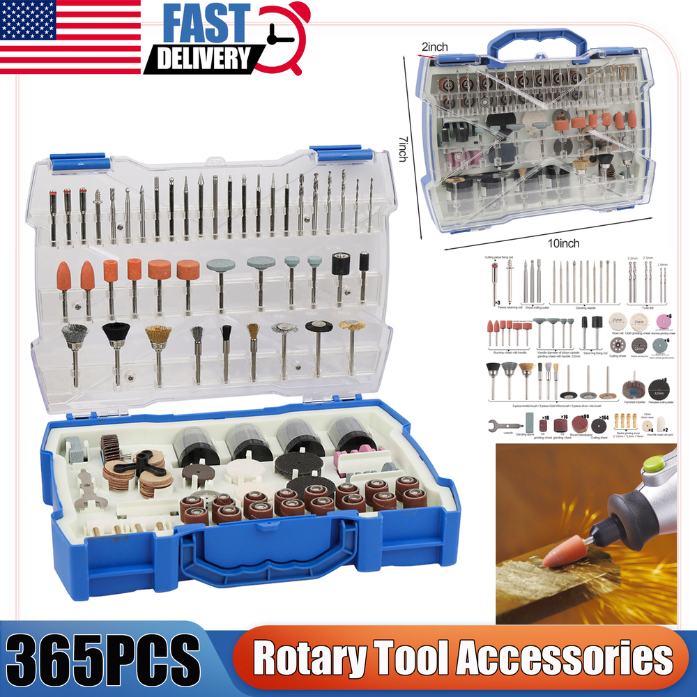 365Pc Abrasive Dremel Rotary Tool Accessories Kit Grinding Sanding Polishing Set