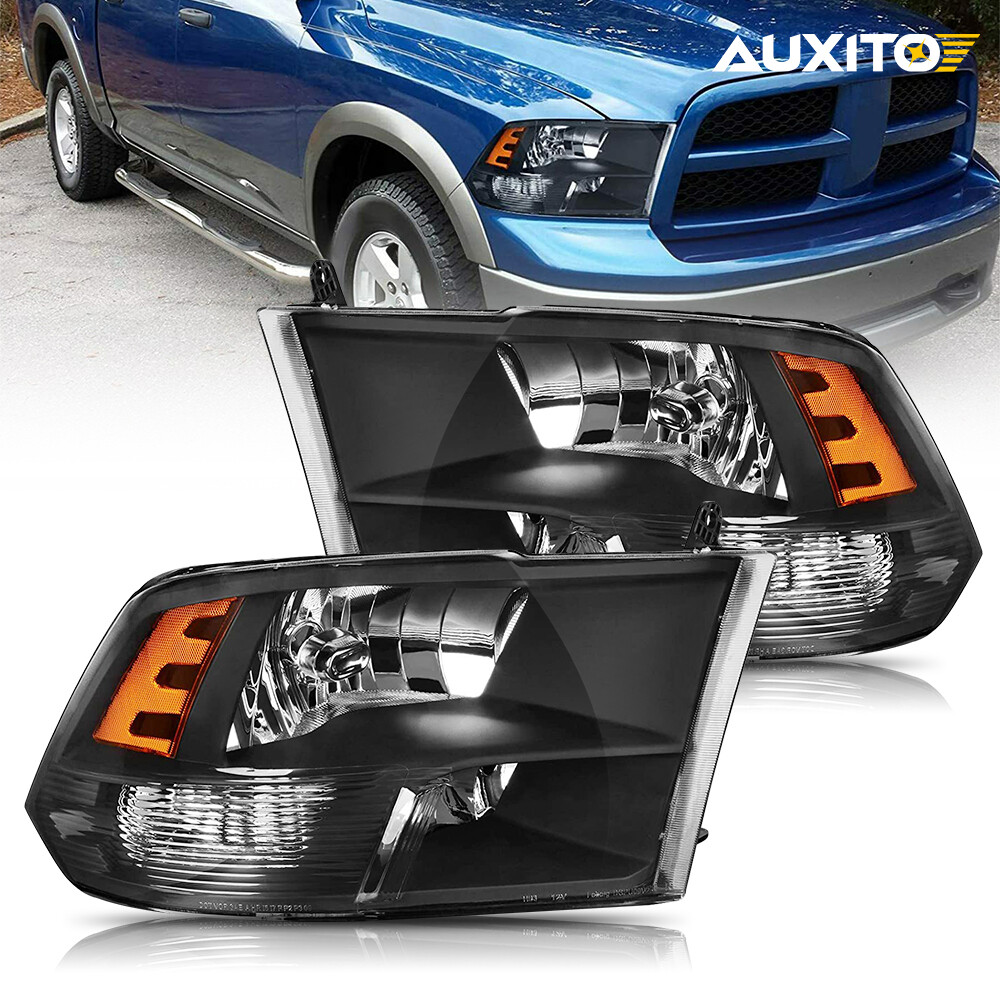 Headlights Headlamps Pair Set of 2 For 2009-2018 Dodge Ram 1500 2500 3500 Truck