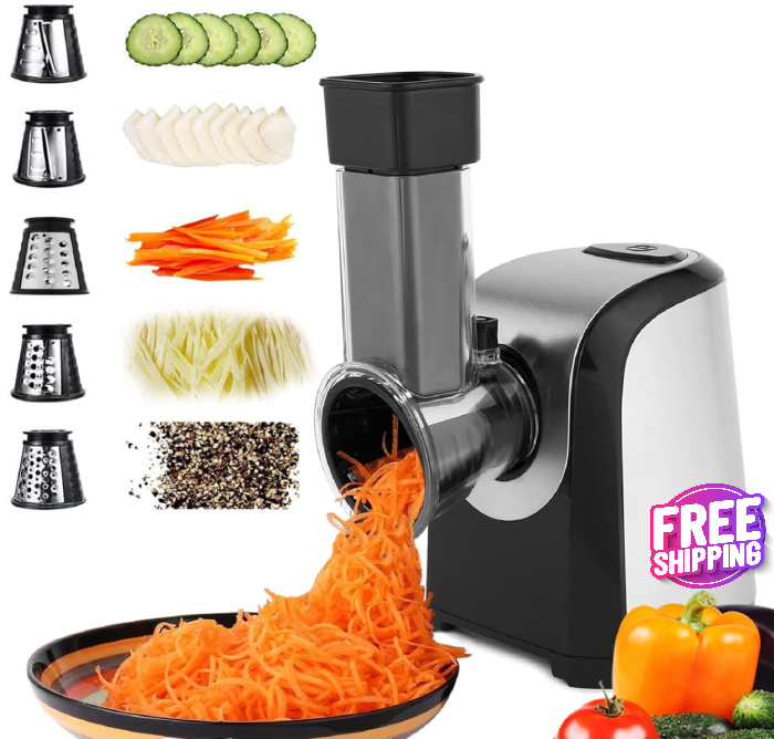 Rallador De Queso y Verduras Vegetales Frutas Picador Cortadora Electrico Barata