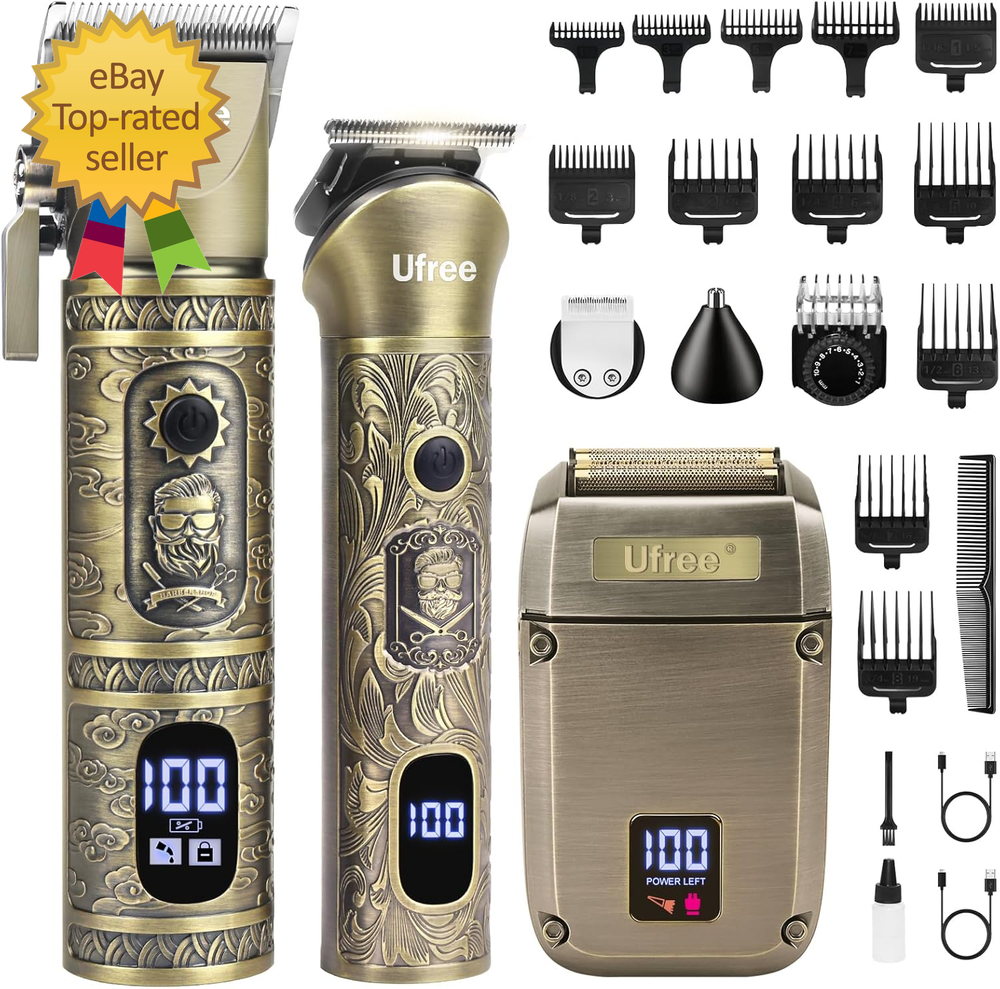 Men's Electric Beard Trimmer Hair Clipper Shaver All-in-One Grooming Kit