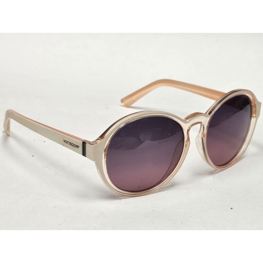 Y2K Von Zippers Lula Round Pink Beige Italian Designer Sunglasses