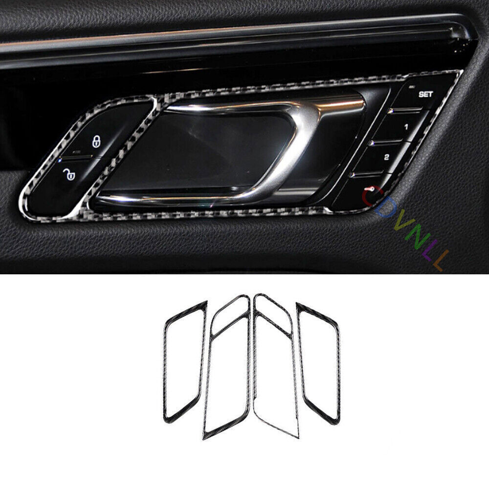 For Porsche Macan 2015-2021 Real Carbon Fiber Vinyl Inner Door Handle Frame Trim