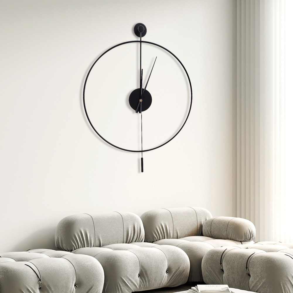 Minimalist Large 23.6 Inch Round Silent Modern Wall Clock for Home Decor