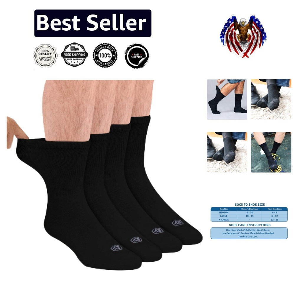 Comfortable Full-Cushioned Diabetic Socks for Men - Moisture-Wicking for Health