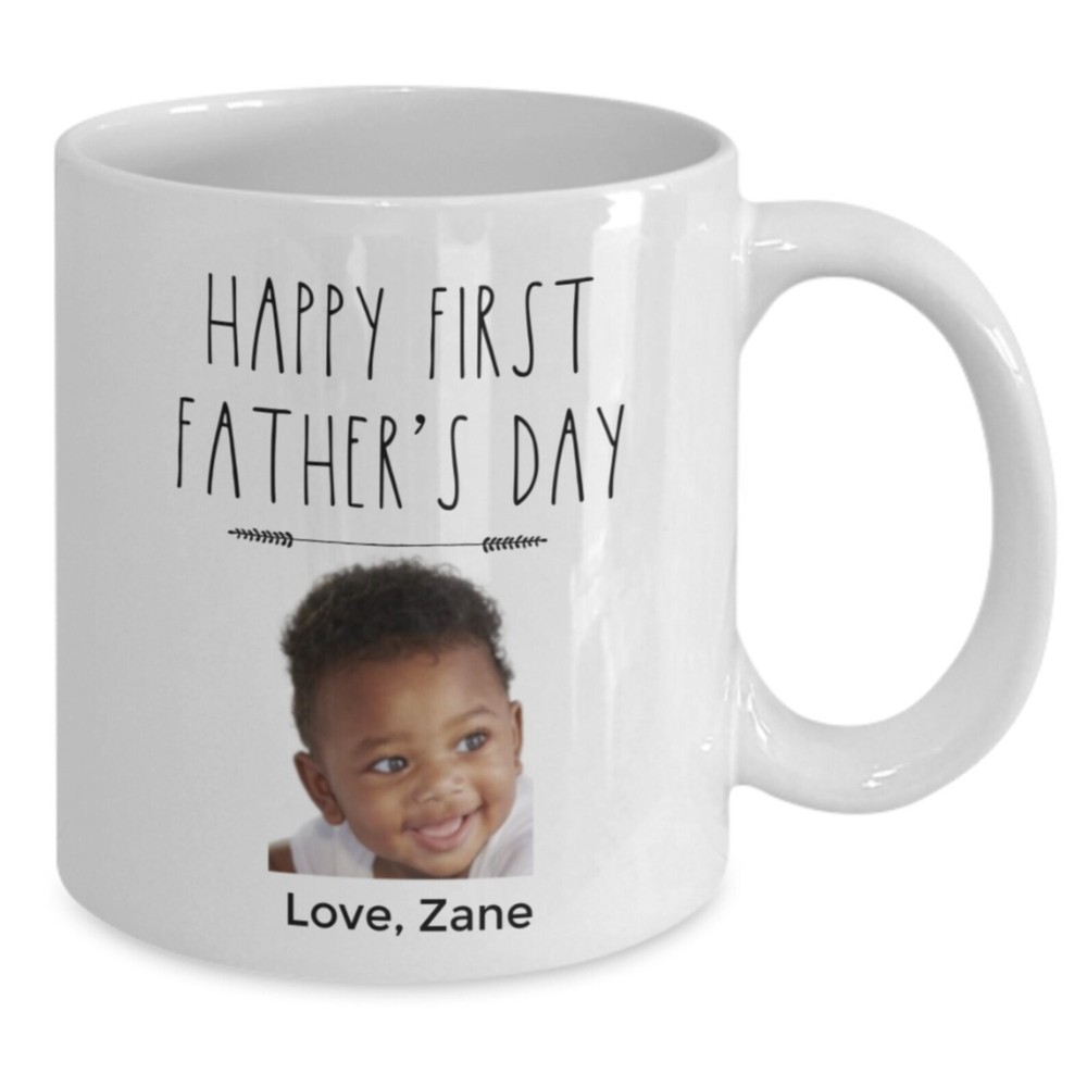 New Dad Gift Mug Personalized With Babys Photo 1st Fathers Day Happy First
