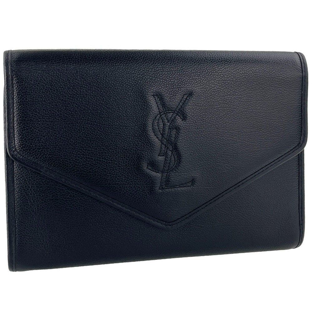 Saint Laurent Leather Fabric Black Clutch bag 3739