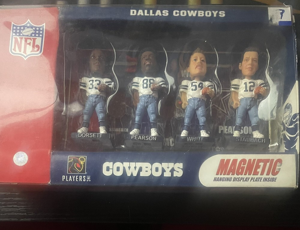 Dallas Cowboys   NFL Magnetic Mini Bobs Bobble Heads Set RARE Forever