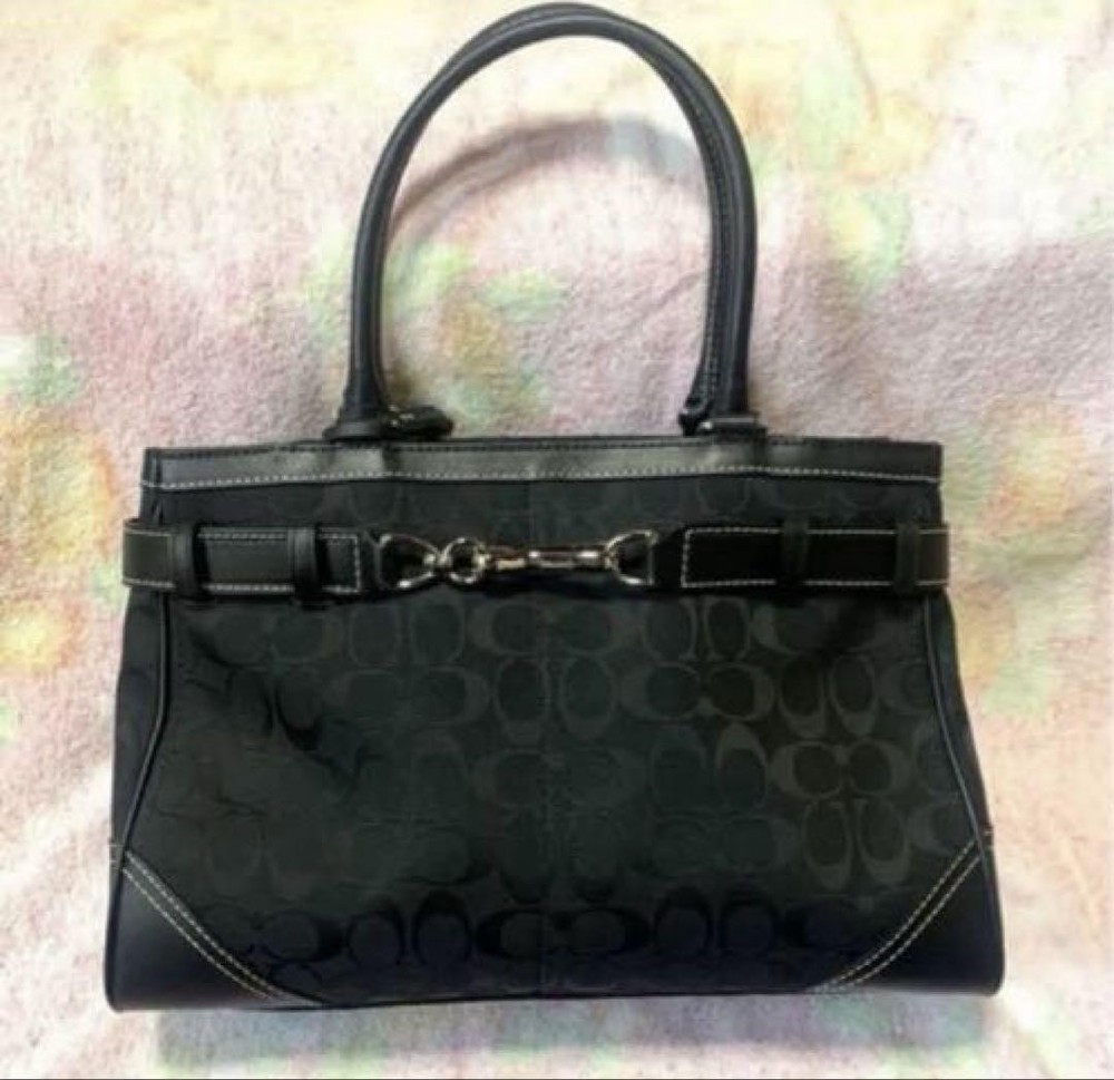 COACH Signature Carry All Handbag Black