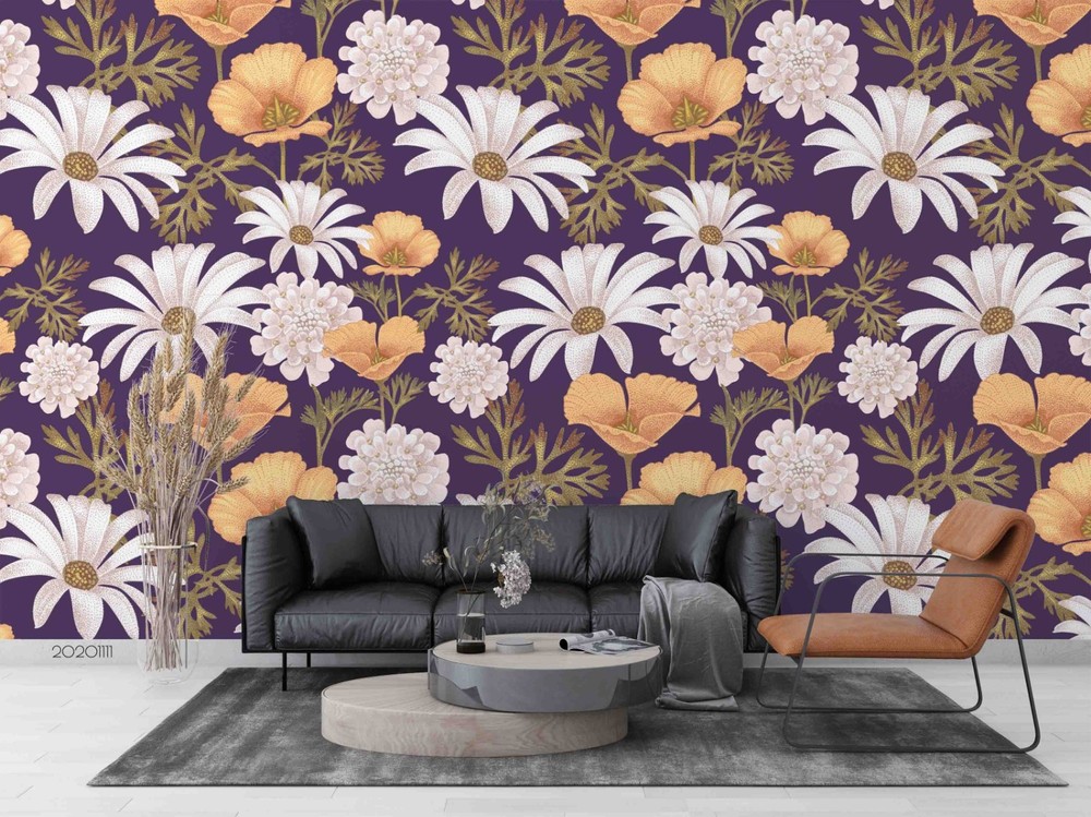 3D Flower Flora Pattern Wall Murals Wallpaper Murals Wall Sticker 16