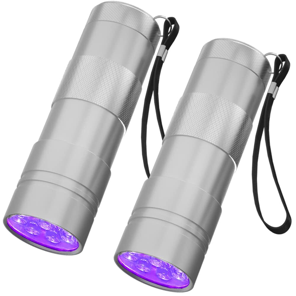 Black Light Flashlight 2 Pack 12LED 395nm UV Mini Torch for Detection  