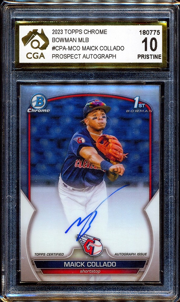 2023 Bowman Chrome Prospect Autographs #CPA-MCO Maick Collado CGA 10