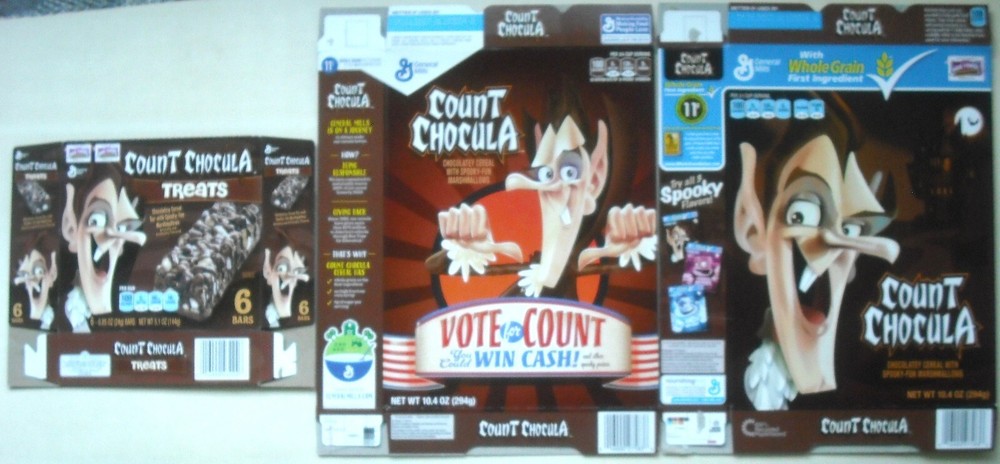 Count Chocula Cereal 2 Boxes & Treats Box Vote for Count & Monster Showdown