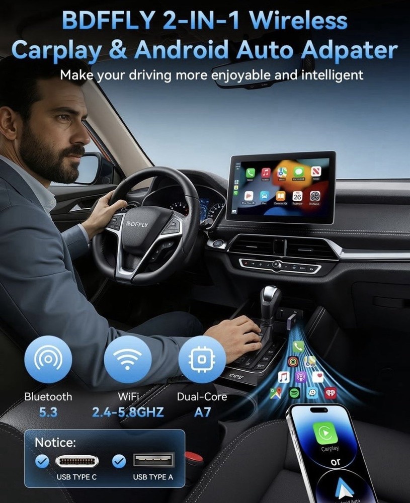2025 Wireless CarPlay Adapter for iPhone - Seamless Connectivity