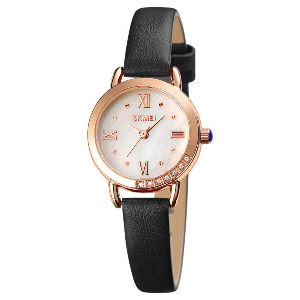 Stylish Waterproof Leather Strap Round Quartz Watch for Women - Elegant Design