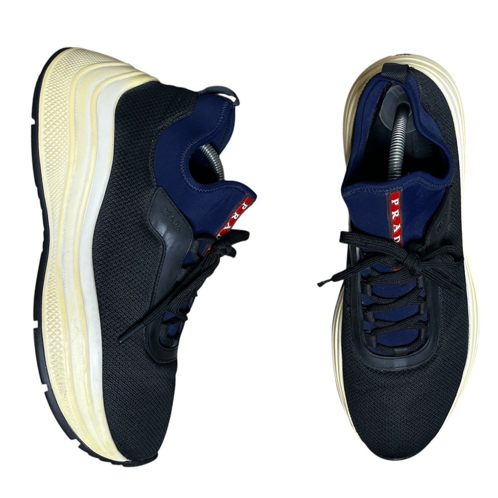 Prada America's Cup Black Neoprene Sneakers