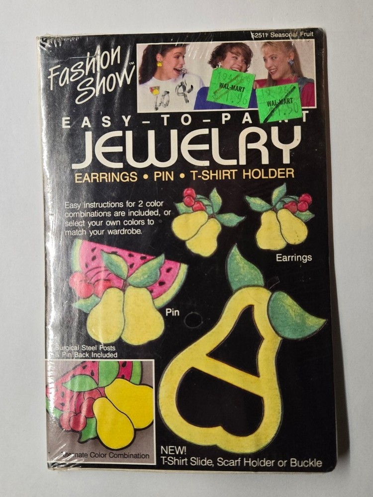 Seasonal Fruit Jewelry Kit Easy DIY Earrings and Pin Craft 1989-image