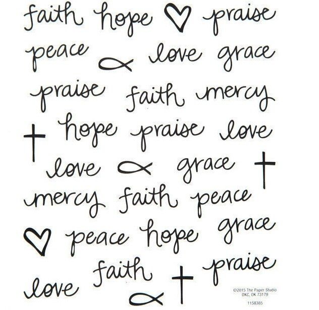 2 Sheets Religious Inspirational Words Faith Bible  Stickers Papercraft Planner