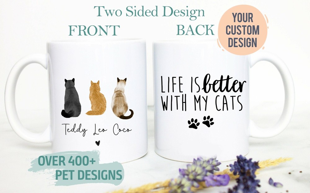 Personalized Cat Mug Custom Cat Mom Dad Cat Lovers Custom Cat Gift Pet Owner