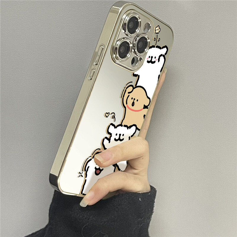 For Apple 16151413 Mirror Phone Case Electroplated Glass Anti-Fall