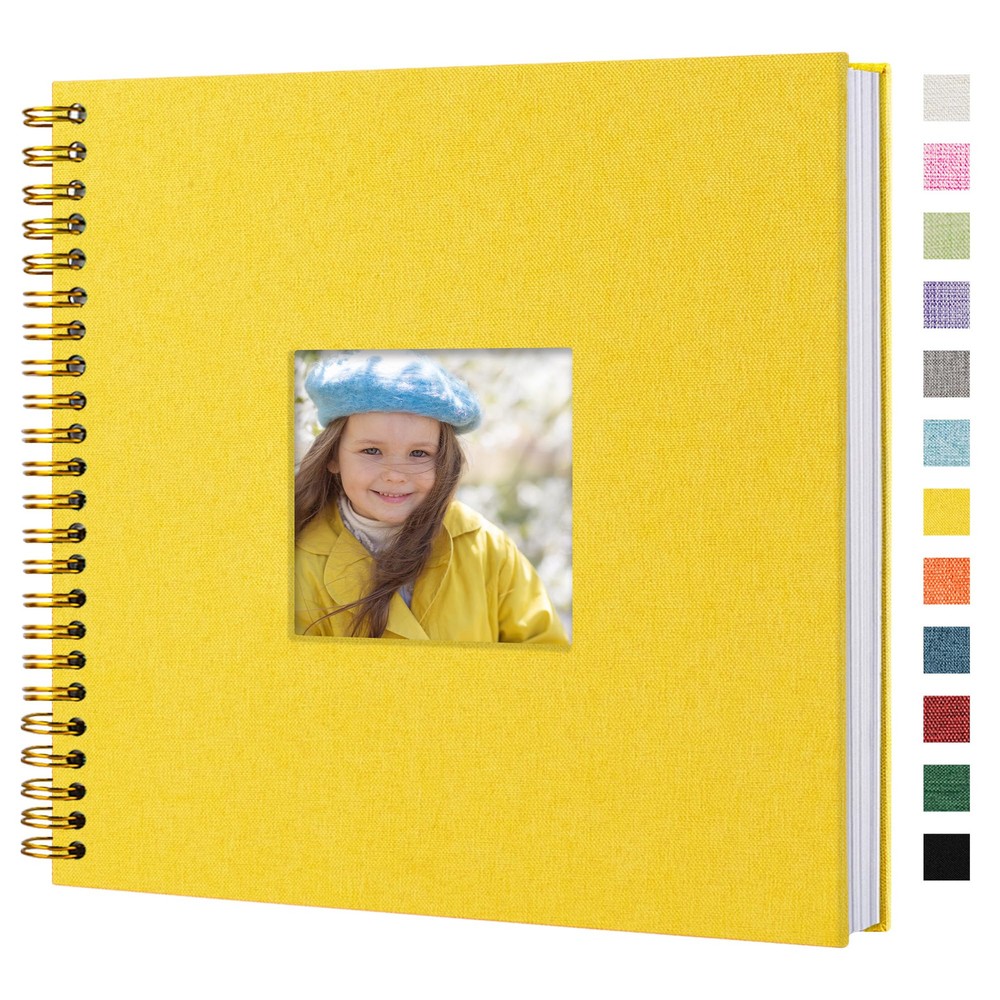 Scrapbook Photo Album Linen Cover, 12 x 12 Inch Hardcover Kraft White Pages M...