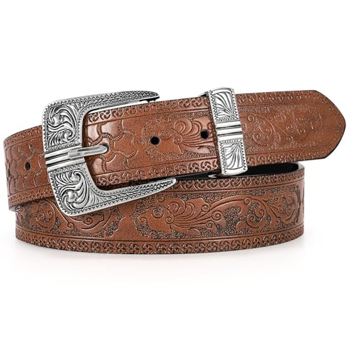 Western Belts for Woman Men-Cowboy Belt with Suit Waist Size 37