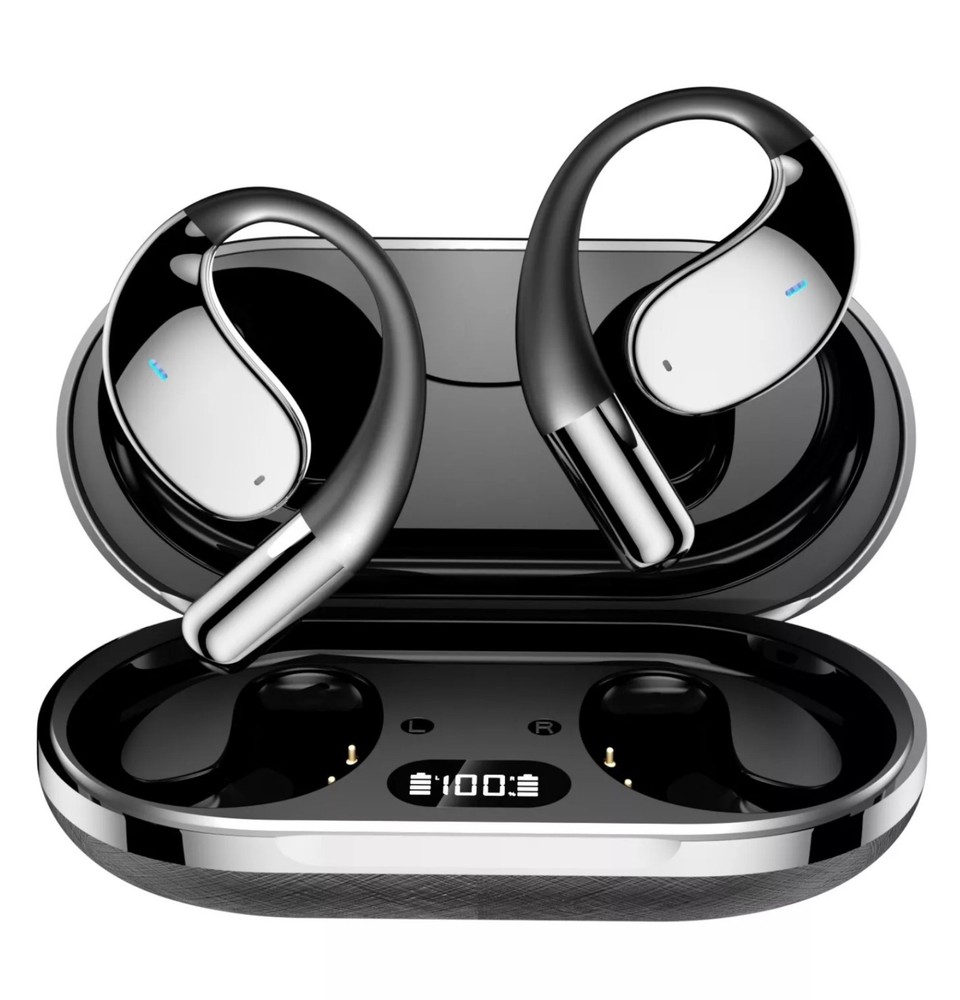 Open Ear Headphones, Bluetooth Headphones 5.4 Sports Wireless Earbuds, Black