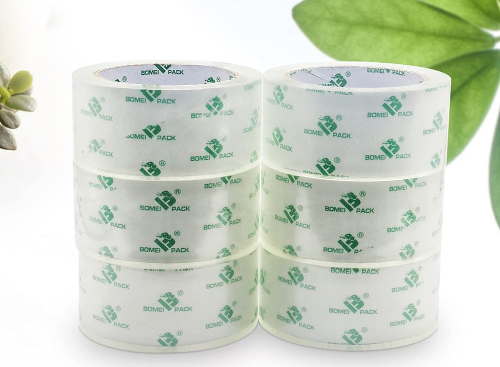 BOMEI PACK Crystal Clear Packing Tape, Packaging Tape Refill Rolls, 6 Rolls 2...